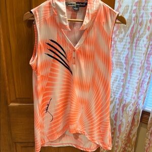 Jamie Sadock Pink Golf Polo Tank Top